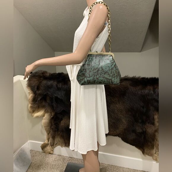 Vintage Handmade Genuine Premium Leather Push Lock Clutch/Shoulder Bag/Crossbody - Picture 3 of 16